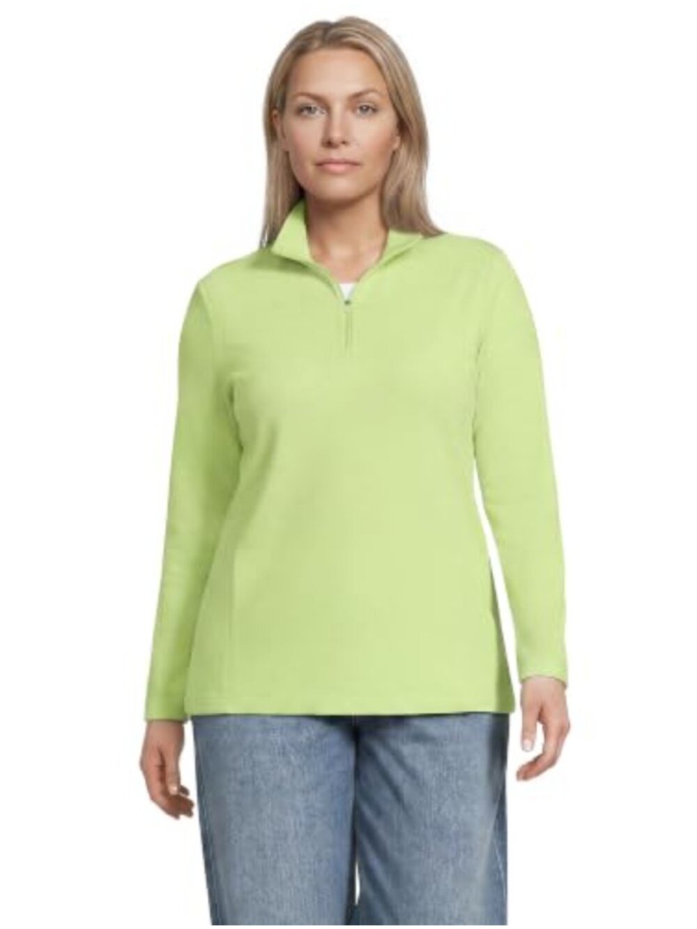 Womens Fleece Quarter Zip Pullover Stand Collar Sweatshirt